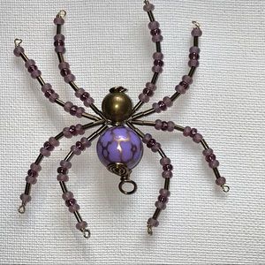 Gold and Purple Christmas Spider Ornament